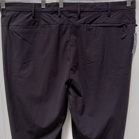 CHAPS Dress Pants Mens 42 x 32 Black Performance Flat Front Slim Fit Golf Pant - Picture 5 of 10